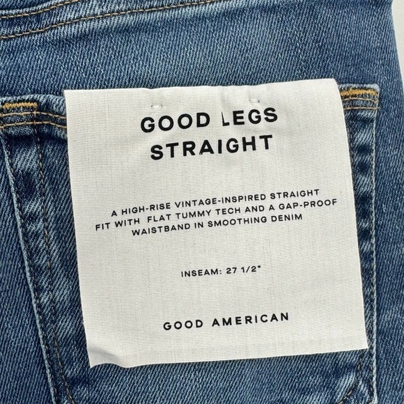 Good American Good Legs Straight Jean In Indigo333 Size 2/26 NWT - Picture 7 of 12